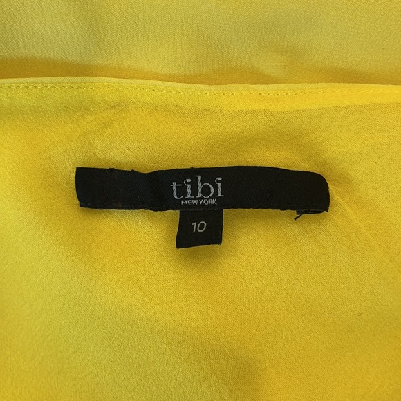 EUC lemon yellow classic layered silk one shoulder sheath dress from Tibi - Picture 8 of 11